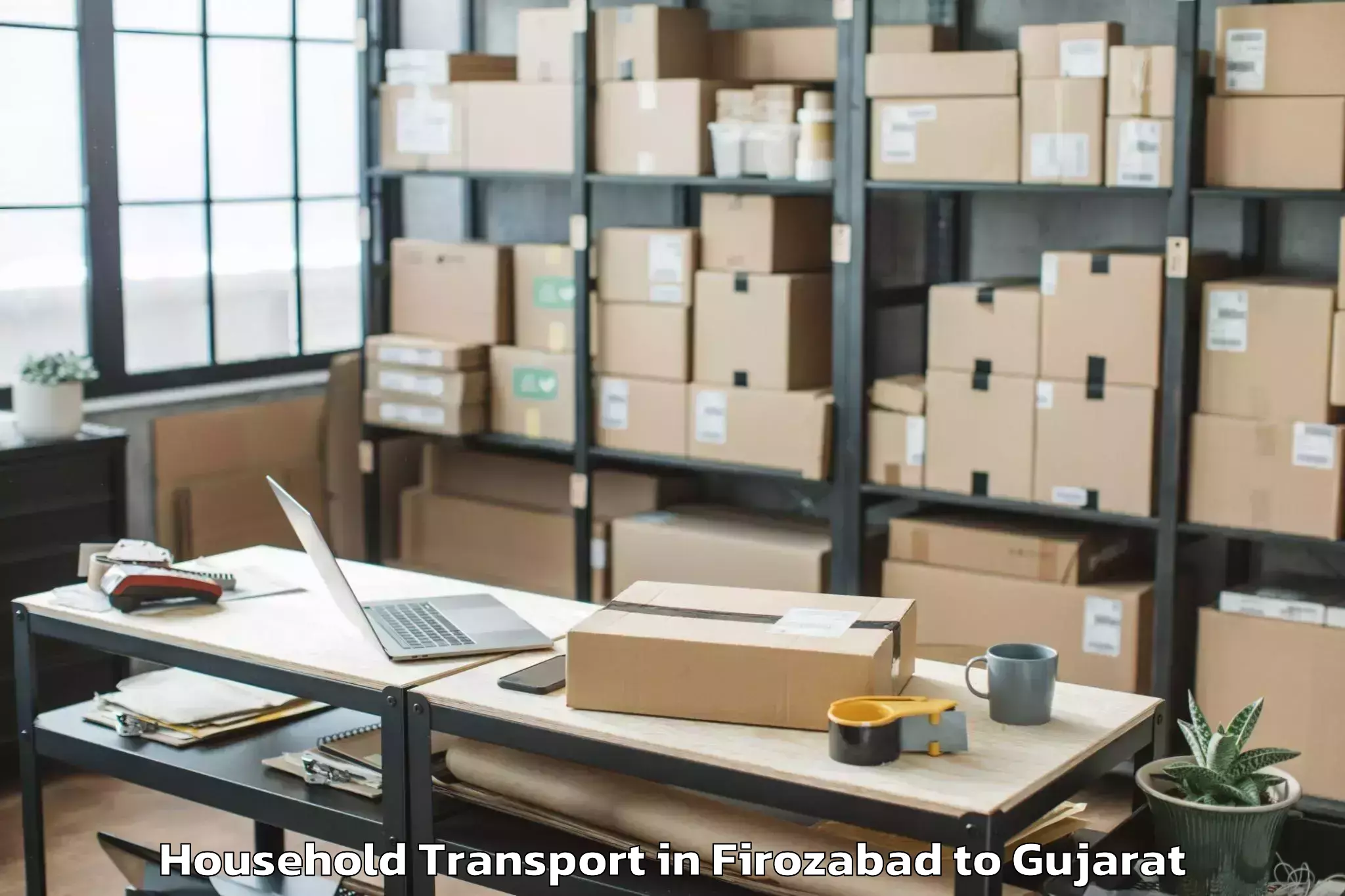 Top Firozabad to Umarpada Household Transport Available